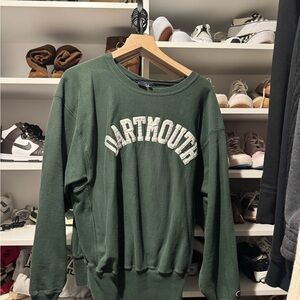 Champion Dartmouth Green Crewneck Sweatshirt with White Embroidery